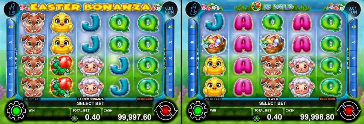 Easter Bonanza е слот на CT Interactive с 40 линии, Wild яйце, Scatter кошница, Free Spins и Gamble функция. Виж какви печалби носят символите и как работят бонусите в играта.