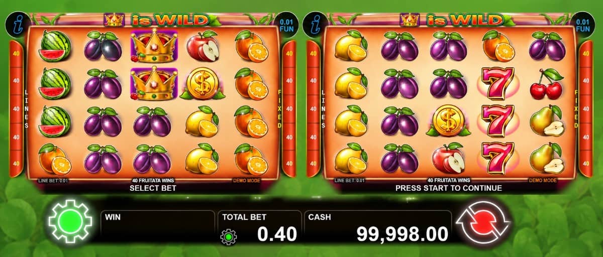 40 Fruitata Wins е плодова ротативка на CT Interactive с 40 линии, Wild корона, Scatter монета и Gamble функция. Виж как работят символите и какво предлага слотът.