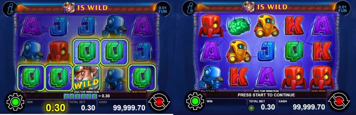 Doctor Winstein слот от CT Interactive с Cluster печалби, каскадна механика, безплатни завъртания, множители до x100 и максимална печалба до 1000x залога. Вижте символите, бонусите и разликите спрямо Doctor Winstein Buy Bonus. Doctor Winstein слот от CT Interactive с Cluster печалби, каскадна механика, безплатни завъртания, множители до x100 и максимална печалба до 1000x залога. Вижте символите, бонусите и разликите спрямо Doctor Winstein Buy Bonus.