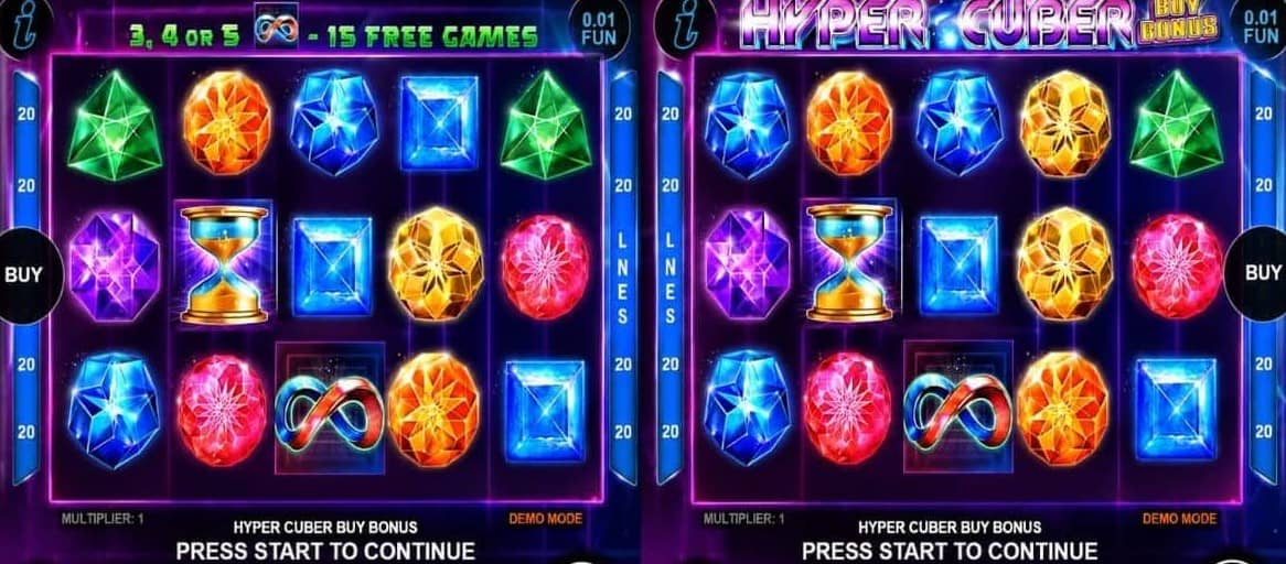 Ревю на Hyper Cuber Buy Bonus от CT Interactive – каскаден слот със Scatter Pays система, Free Games, Hyper Cube множители до x100 и максимална печалба до 2468x залога.