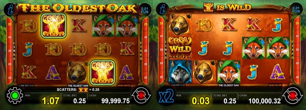 The Oldest Oak е слот на CT Interactive с Free Games, Wild разширения и горска атмосфера. Виж как работят Scatter символите, бонус функциите и Gamble режимът в играта.
