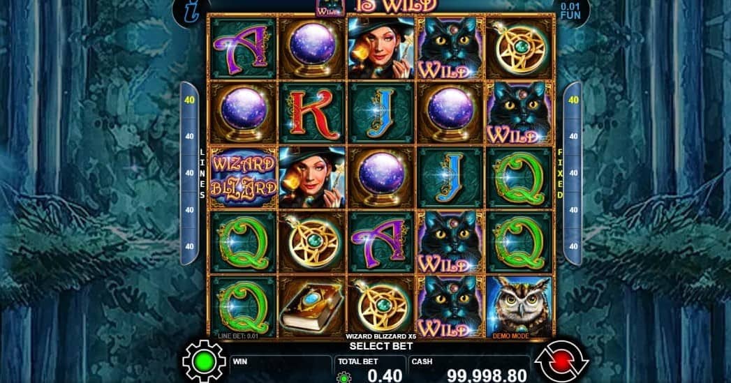 Wizard Blizzard 5x5 е fantasy слот на CT Interactive с 40 линии, Wild котки, Wizard Bonus функция и до 100 безплатни завъртания. Виж какви печалби носят символите и как работят бонусите в играта.