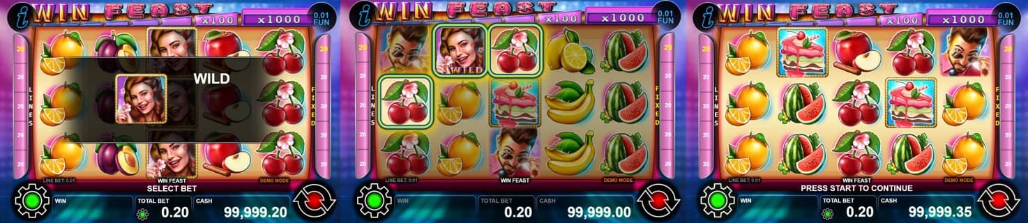 Win Feast слот от CT Interactive използва падащи символи, Wild комбинации и бонус множители до 1000x залога. Виж какви печалби дава играта, как работят бонусите и кои символи носят най-големите награди.
