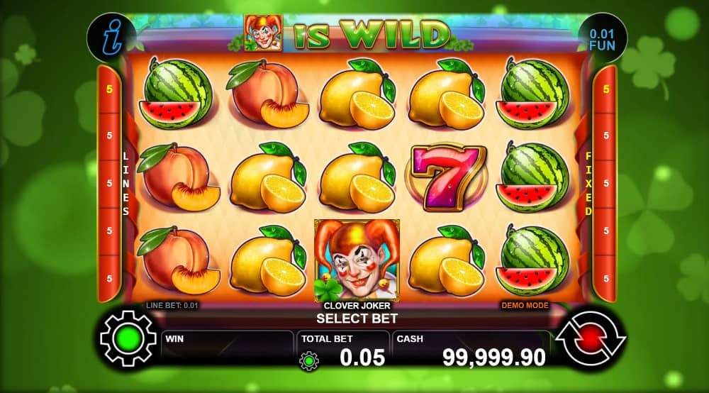 Clover Joker е класически слот на CT Interactive с 5 линии, Wild жокер, два Scatter символа и максимална печалба до 3000x залога.