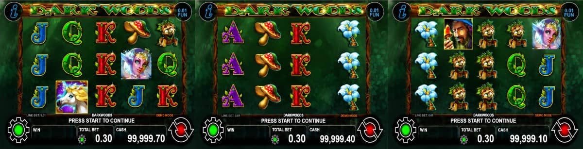 Dark Woods е слот на CT Interactive с 30 начина за печалба, каскадни комбинации, Wild символ, Gamble функция и печалби до 1000x залога.