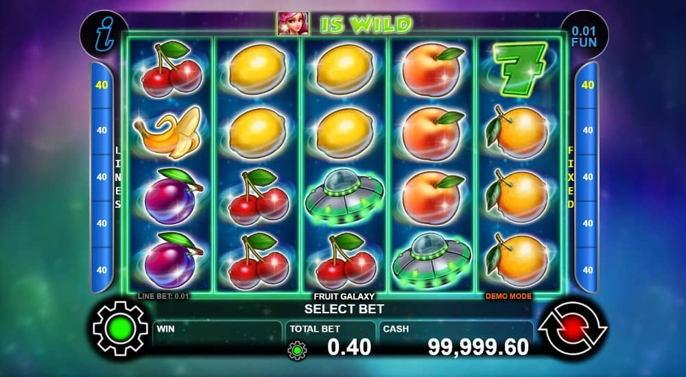 Fruit Galaxy е казино слот на CT Interactive с 5 барабана, 40 линии, два Scatter символа, Wild функция и максимална печалба до 3000x залога. 