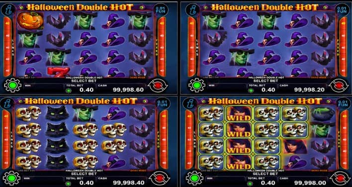 Halloween Double Hot е Хелоуин слот на CT Interactive с 5 барабана, 40 линии, Wild символ с множители до x5, Scatter символ и Gamble функция.