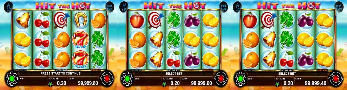 Hit the Hot е слот на CT Interactive с 20 линии, Wild и Scatter символи, Gamble функция и максимална печалба до 1500x залога.