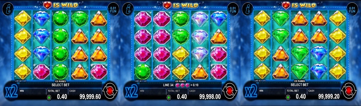 Ice Rubies е слот на CT Interactive с 5 барабана, 40 линии, специален Wild символ, Scatter награди и демо игра без регистрация и депозит.