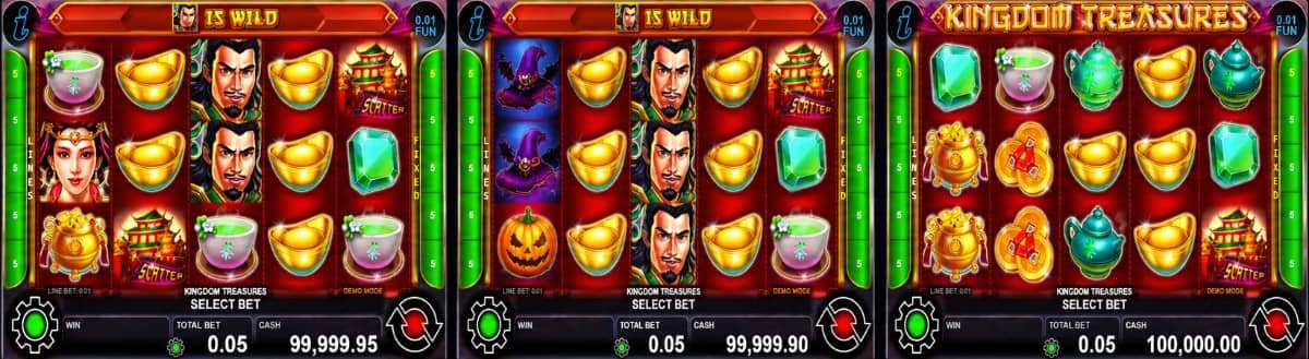 Kingdom Treasures е казино слот на CT Interactive с 5 барабана, 5 линии, Wild символ с множители, Scatter печалби и Gamble функция. Вижте пълното ревю на играта и нейните символи.