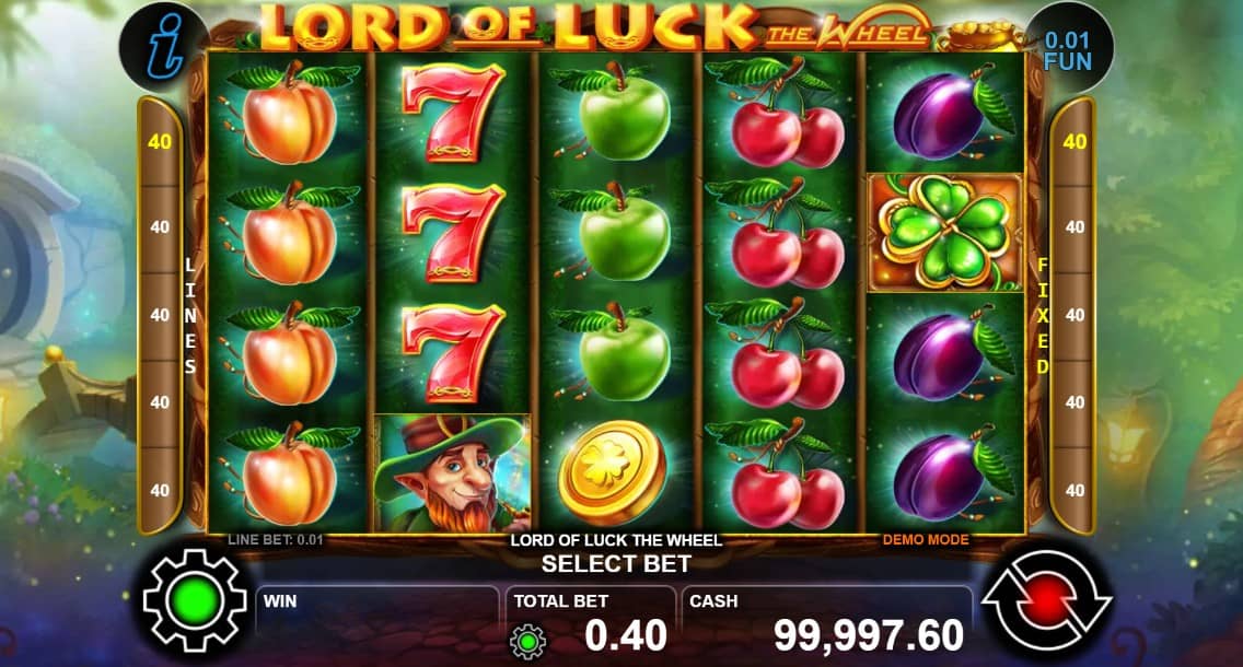 Lord of Luck The Wheel е слот на CT Interactive с 5 барабана, 40 линии, Wheel of Fortune бонус, Wild символ и максимална печалба до 3000x залога. Lord of Luck The Wheel е слот на CT Interactive с 5 барабана, 40 линии, Wheel of Fortune бонус, Wild символ и максимална печалба до 3000x залога.