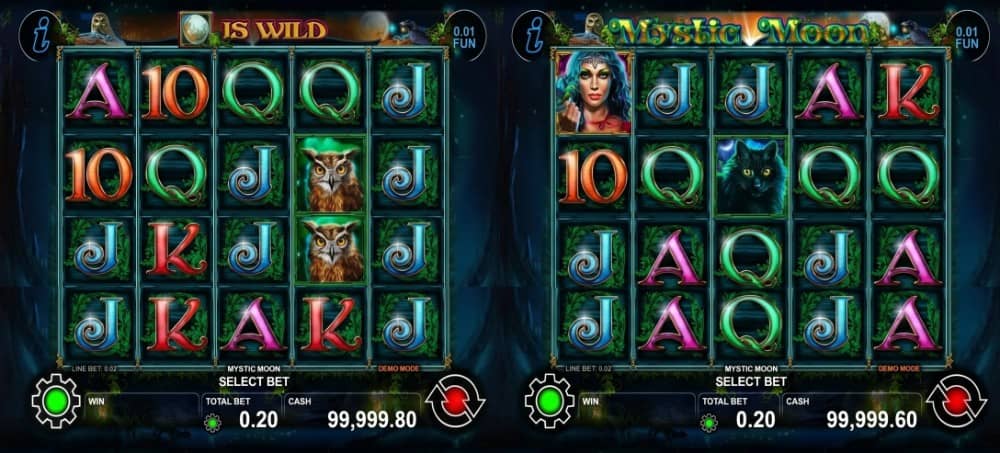 Mystic Moon е слот на CT Interactive с 5 барабана, безплатни игри, разширяващи се Wild символи и печалби до 5000x залога. Играй демо без регистрация.