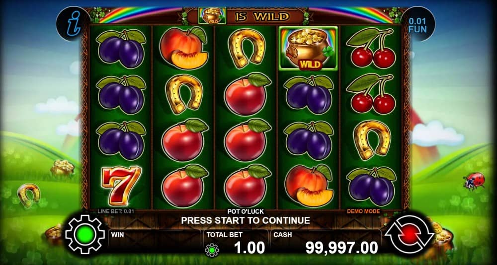 Pot O' Luck е ирландски слот на CT Interactive със 100 линии, Wild и Scatter символи, Gamble функция и печалби до 3000x залога.