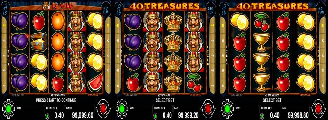 40 Treasures е казино слот на CT Interactive с 5 барабана, 40 линии, Wild символ, Scatter символ и максимална печалба до 1000x залога.