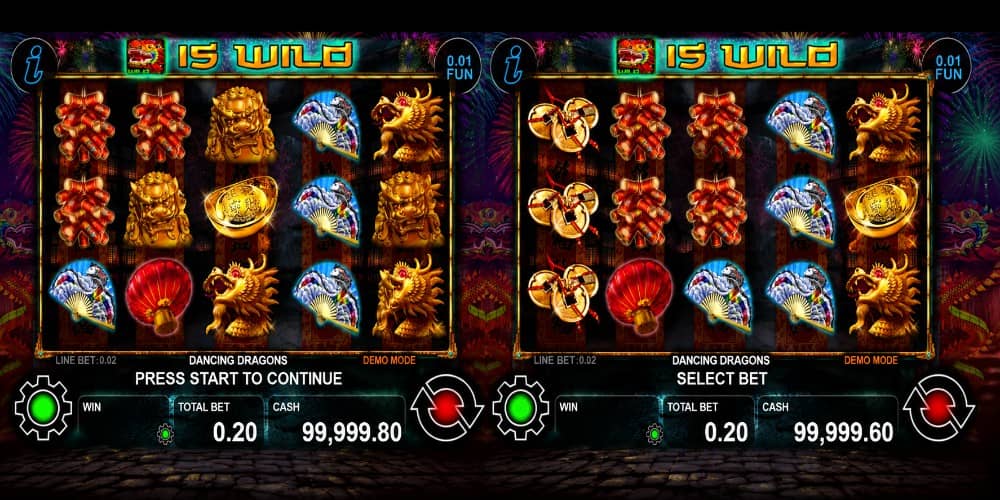 Ревю на Dancing Dragons от CT Interactive – 5 барабана, 10 линии, Wild и Scatter символи, азиатска тематика и печалби до 3000x залога.