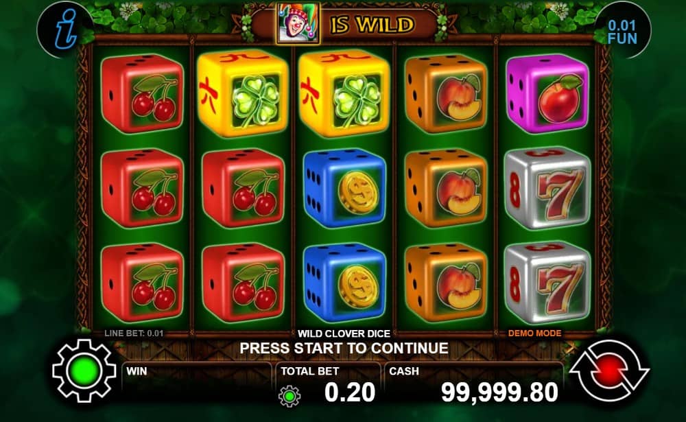 Wild Clover Dice е Dice слот от CT Interactive с 5 барабана, 20 линии, Stacked Wild символи, Scatter детелина, Gamble функция и максимална печалба до 1000x залога.