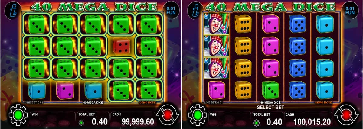 Ревю на 40 Mega Dice от CT Interactive – 40 линии, Wild, Scatter, Gamble функция и печалби до 1000x. Виж всичко за играта.