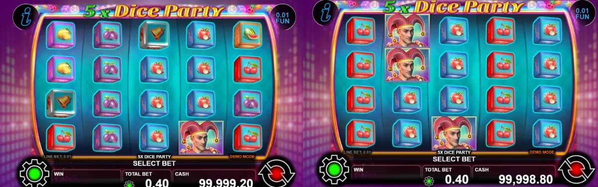Ревю на 5x Dice Party от CT Interactive – слот със зарчета, плодови символи, Wild, Scatter, множители и печалба до 1000x.