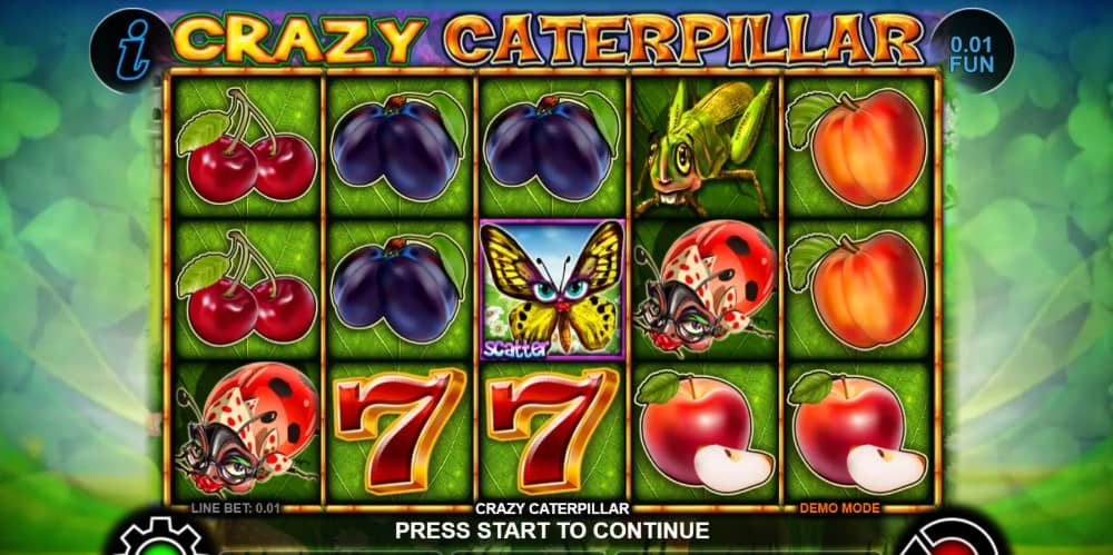 Ревю на Crazy Caterpillar от CT Interactive – Expanded Wild, Scatter символи, Free Games, Side Bet функция и печалба до 1000x.
