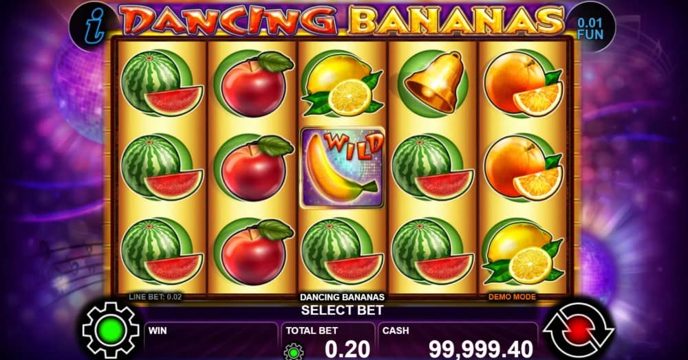 Разгледайте ревю на Dancing Bananas от CT Interactive – Expanded Wild, Scatter символи, Gamble функция и печалба до 3000x залога.