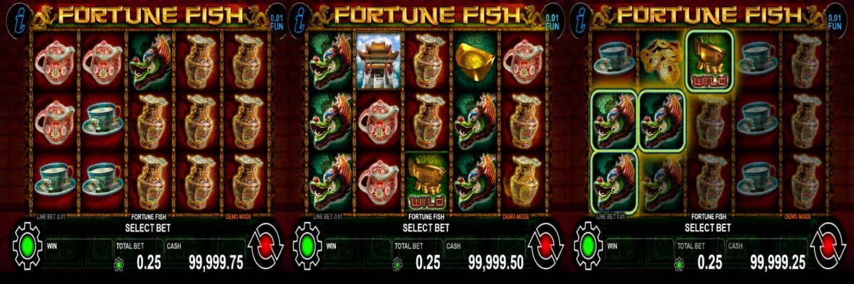 Ревю на Fortune Fish от CT Interactive – Wild, Scatter символ, Gamble функция, азиатска тема и максимална печалба до 1000x залога.