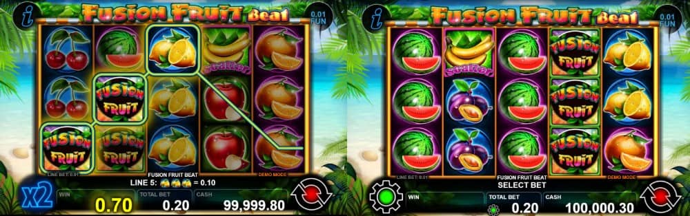 Ревю на Fusion Fruit Beat от CT Interactive – плодов слот с 5 барабана, 20 линии, Wild, Scatter, Gamble функция и печалба до 2000x.