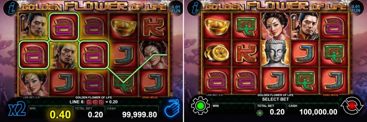 Ревю на Golden Flower Of Life от CT Interactive – азиатска тема, Wild, Scatter, Gamble функция, 5 барабана, 20 линии и печалба до 2000x.