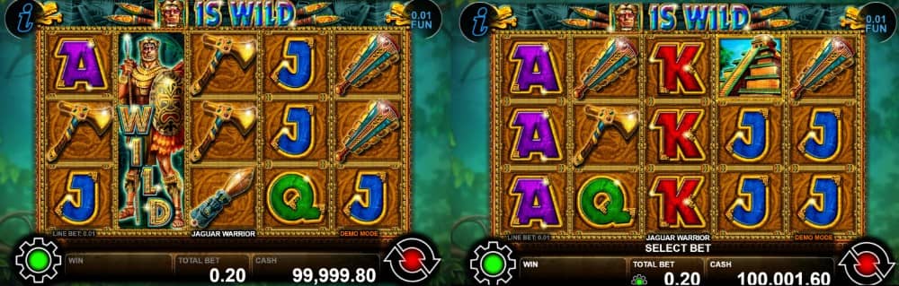 Ревю на Jaguar Warrior от CT Interactive – слот с разширен Wild, Scatter, Max Win символ, 20 линии и максимална печалба до 3000x.