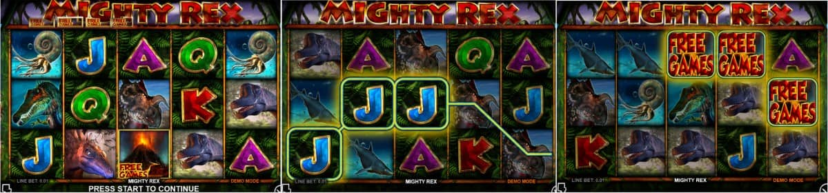 Ревю на Mighty Rex от CT Interactive – динозавърски слот с Wild символ, Scatter, безплатни игри и печалба до 15000x залога.