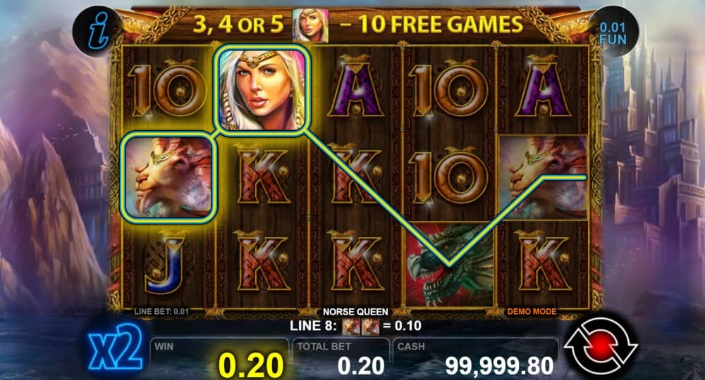 Ревю на Norse Queen от CT Interactive – Wild/Scatter символ, безплатни завъртания, Bonus Free Games, Gamble функция и печалба до 2000x залога.