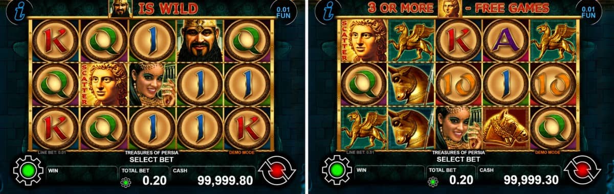 Treasures of Persia от CT Interactive – слот с 5 барабана, 20 линии, Wild владетел, Scatter символ и Free Games режим. Treasures of Persia от CT Interactive – слот с 5 барабана, 20 линии, Wild владетел, Scatter символ и Free Games режим.