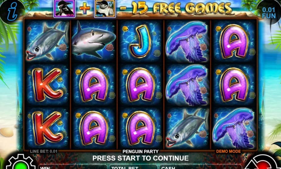 Ревю на Penguin Party от CT Interactive – Expanded Wild символи, 15 безплатни завъртания, Gamble функция и печалба до 1000x залога.