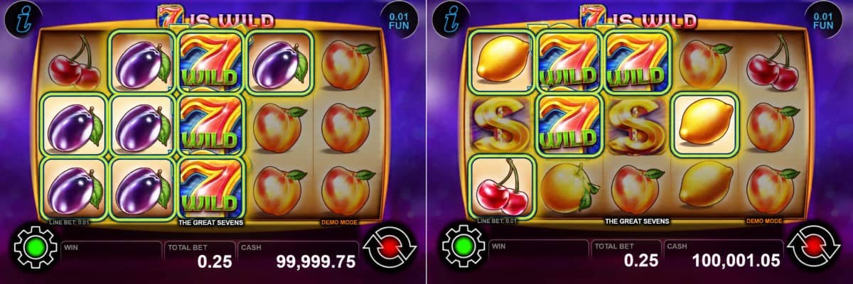 Разгледайте ревю на The Great Sevens от CT Interactive – Wild седмица, Scatter символ, Gamble функция и печалба до 1000x залога.
