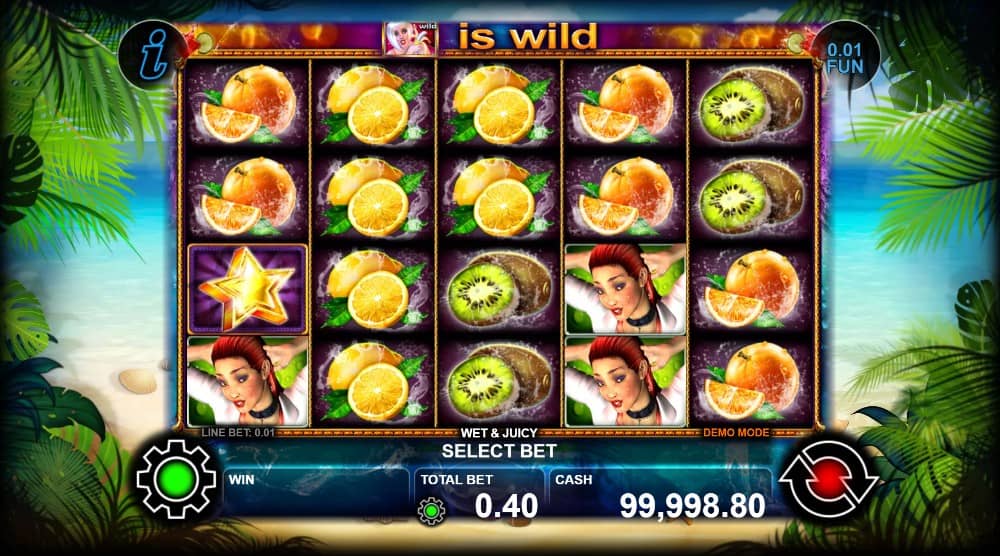 Wet & Juicy е слот игра на CT Interactive с 40 линии, Wild символ с x2 множител, Stacked символи, Scatter символ и печалби до 1000x залога.