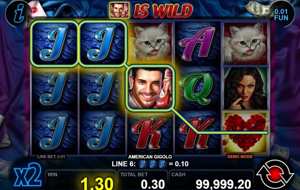 American Gigolo от CT Interactive е класически слот с 5 барабана, 30 линии, Wild, Scatter, 12 безплатни завъртания, Gamble и демо режим.