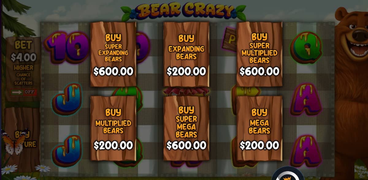 Bear Crazy е весел слот от Pragmatic Play с мечки, мед, три бонус режима, разширяващи се символи и до 20 безплатни завъртания.
