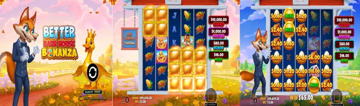 Better Barn House Bonanza е слот от Pragmatic Play с фермерска тема, бонус колела, безплатни завъртания и награди до 35 000x.