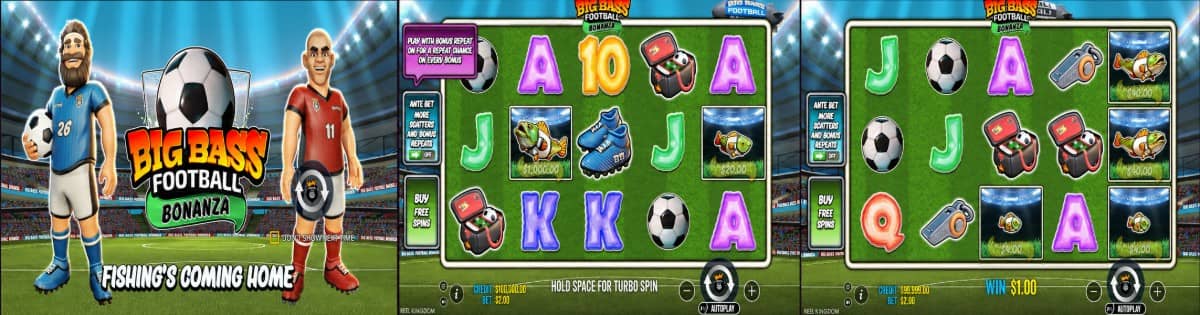 Big Bass Football Bonanza е слот от Pragmatic Play с 10 линии, безплатни завъртания, парични символи и печалба до 5000x.