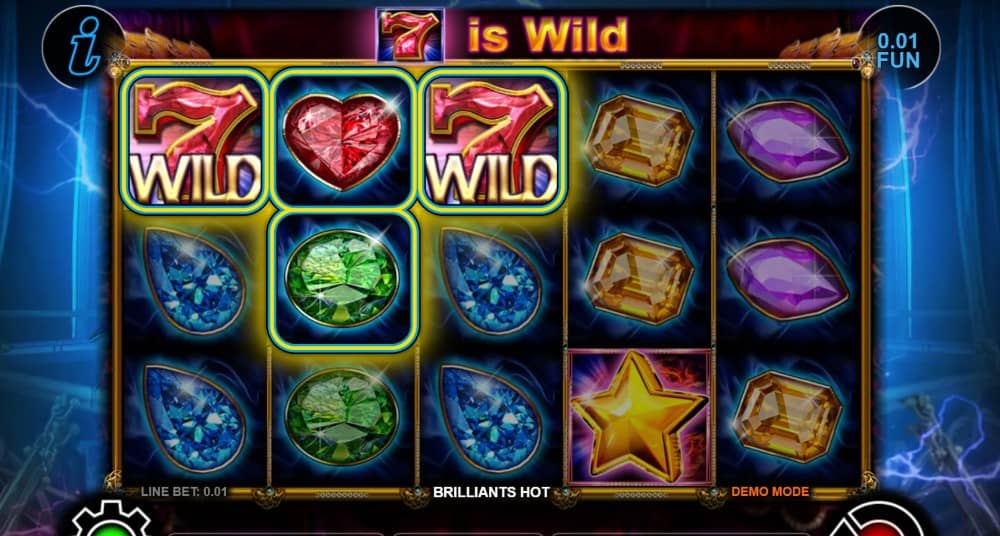 Brilliants Hot от CT Interactive е класически слот с 5 барабана, 20 линии, скъпоценни камъни, Wild седмица, Scatter брилянт, Gamble функция и безплатно демо.