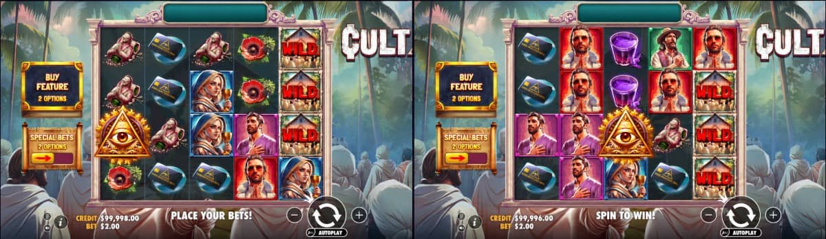 Ревю на играта CULT от Pragmatic Play. Разгледай символите, бонусите, печалбите и безплатното демо на казино слота.