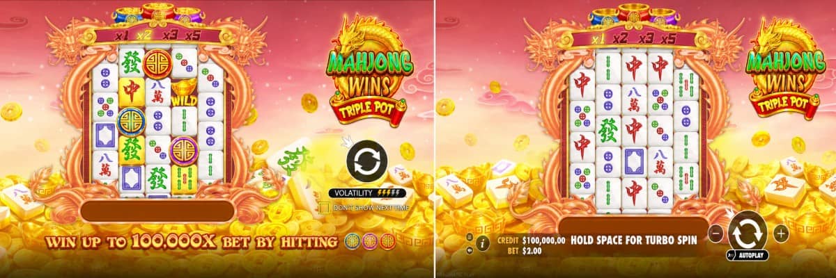 Mahjong Wins Triple Pot е слот от Pragmatic Play с маджонг символи, падащи комбинации, бонус монети и печалби до 100 000x.