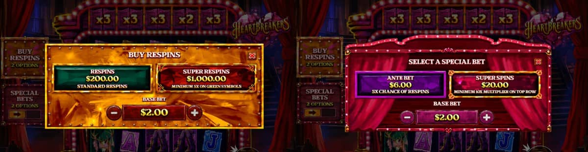 Heartbreakers е слот от Pragmatic Play с 20 линии, цветни събиращи символи, повторни завъртания и максимална печалба до 10 000x залога