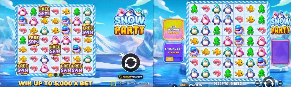 Ревю на играта Snow Party от Pragmatic Play. Виж символите, бонусите, печалбите и безплатното демо на този онлайн казино слот.