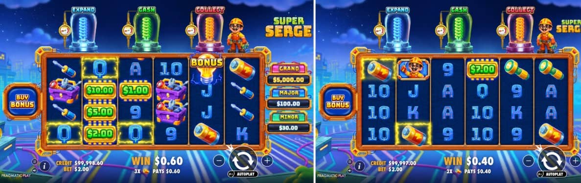 Super Serge е слот от Pragmatic Play с 4096 начина за печалба, RTP 96,50%, средна волатилност, Cash Collect Spins, Free Spins, три модификатора и максимална печалба до 10 000x залога. Super Serge е слот от Pragmatic Play с 4096 начина за печалба, RTP 96,50%, средна волатилност, Cash Collect Spins, Free Spins, три модификатора и максимална печалба до 10 000x залога.