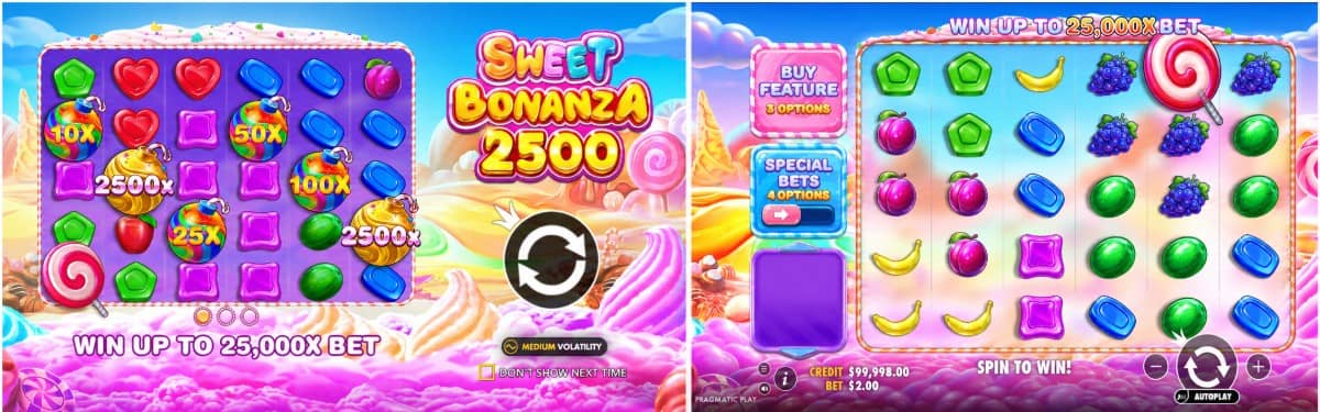 Ревю на Sweet Bonanza 2500 от Pragmatic Play. Виж символите, бонусите и печалбите от казино слота и изпробвай онлайн безплатно демо.