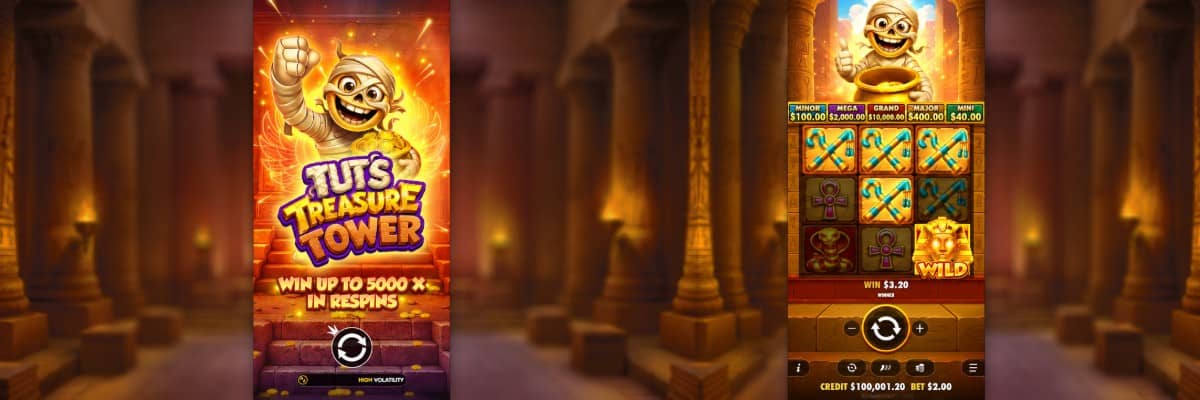 Ревю на Tut’s Treasure Tower от Pragmatic Play. Разгледай символите, бонусите, печалбите и онлайн безплатното демо на казино слота.