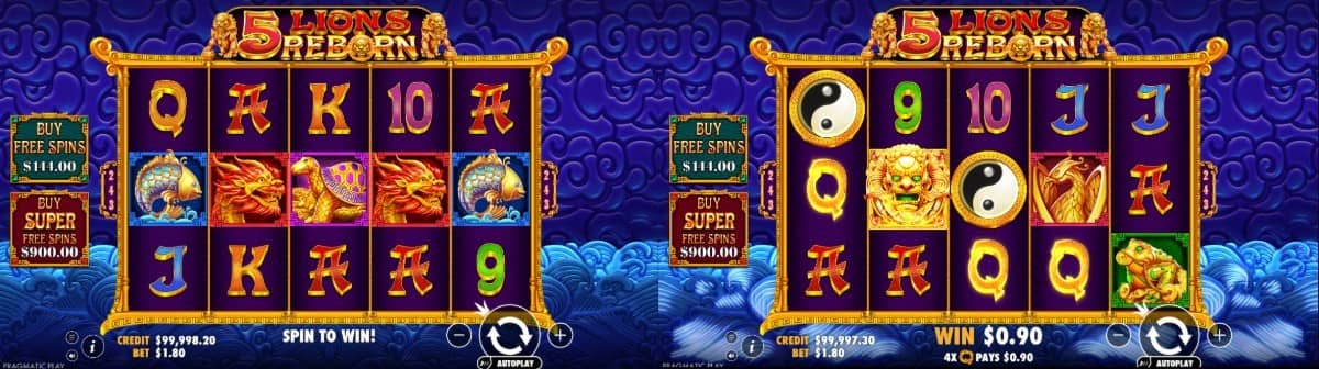 5 Lions Reborn е casino slot на Pragmatic Play с 243 начина за печалба, Free Spins, Wild множители до 15x и безплатна демо версия.
