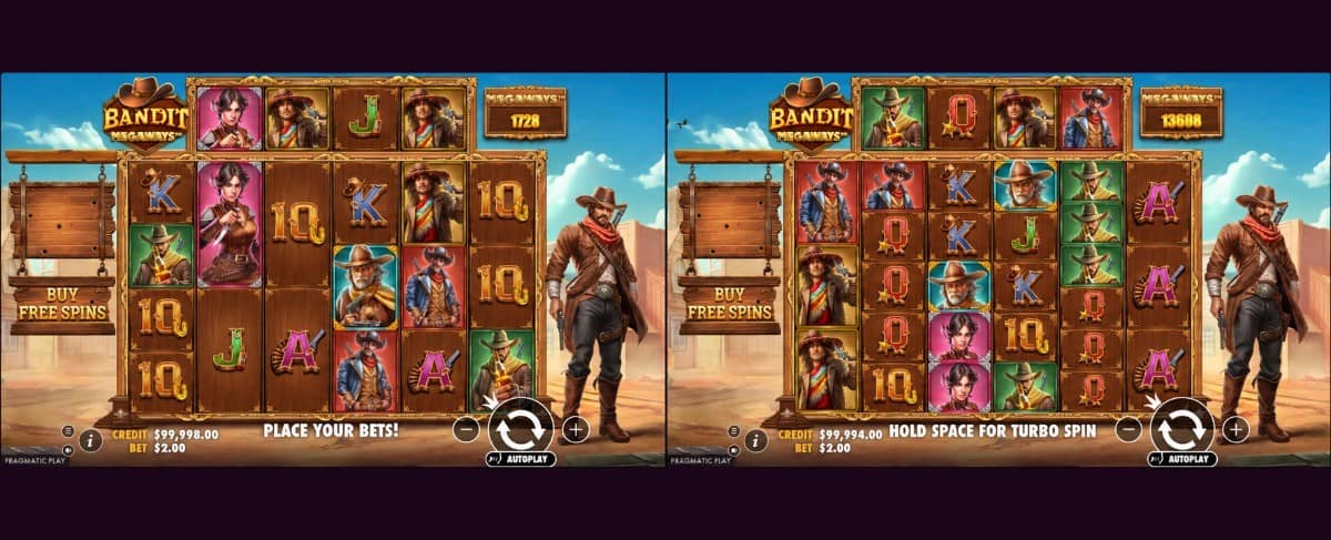 Bandit Megaways™ е casino slot на Pragmatic Play с до 117 649 начина, каскади, множители до 500x, Free Spins и безплатно демо.