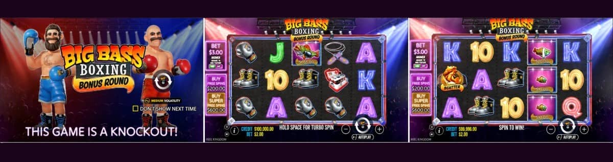 Big Bass Boxing Bonus Round слот от Pragmatic Play с 5 барабана, 10 линии, 15–25 безплатни завъртания, множители, печалба до 5000x и безплатно демо.
