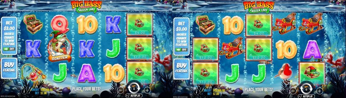 Big Bass Christmas – Frozen Lake е слот от Pragmatic Play с 5 барабана, 10 линии, коледна риболовна тема, безплатни завъртания и демо версия.